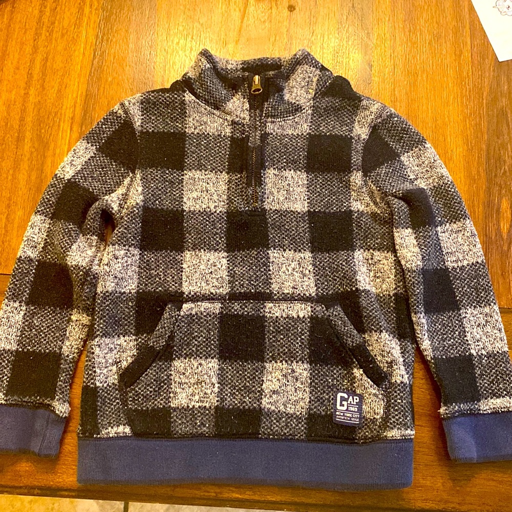Gap plaid zip sweater
